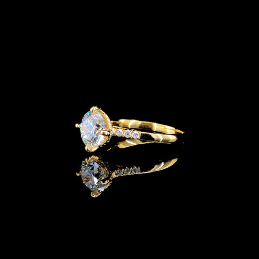 Round solitaire engagement ring