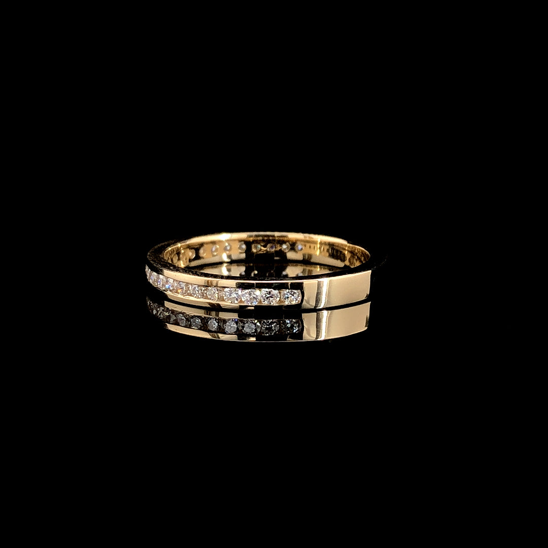 14K Gold Dual Row Diamond Band