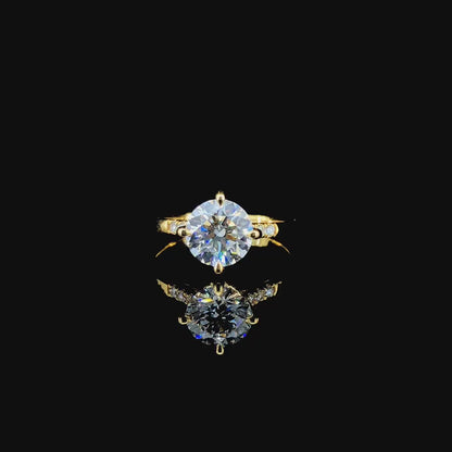 Round solitaire engagement ring