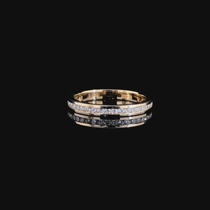 14K Gold Dual Row Diamond Band